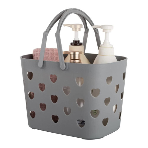 Multipurpose Plastic Storage Basket Portable Shower Caddy With Handle Sturdy Non Deformable Design Stackable Hollow Structure For Bathroom Kitchen Col