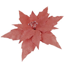 Yule Log Accents, Red Poinsettia Sugar Flowers for a Timeless Holiday Tradition