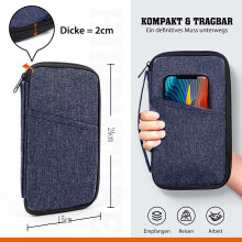 Reisedokumentorganisator for trygge reiser, familiepassholder med RFID-blokkering, vanntett design for problemfri reise