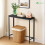 VOUNOT Slim Console Table, Metal Frame Entryway Table, 75x24x75 cm, Black 3