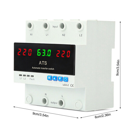 Double Power Automatic Transfer Switches 63A 220V Over Under 2
