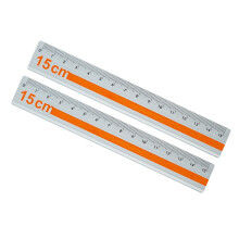 2pcs 15cm Straight Ruler Featuring Clear Scale Aluminum-Orange