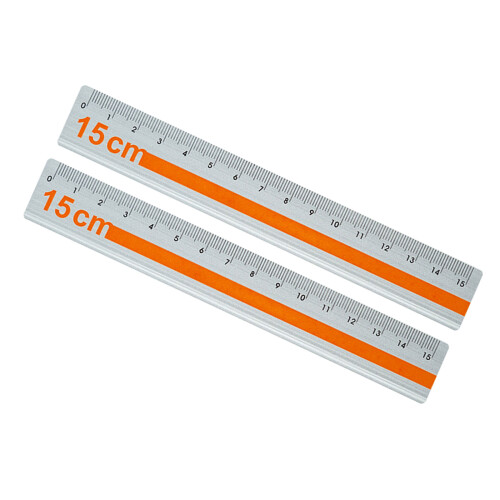 2pcs 15cm Straight Ruler Featuring Clear Scale Aluminum-Orange