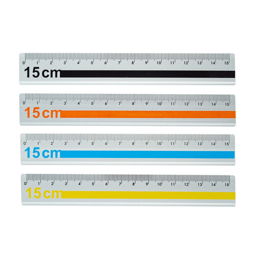 2pcs 15cm Straight Ruler Featuring Clear Scale Aluminum-Orange 1