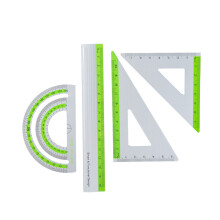 4 Piece Aluminum Ruler Set With Precise Marking Strong-Green