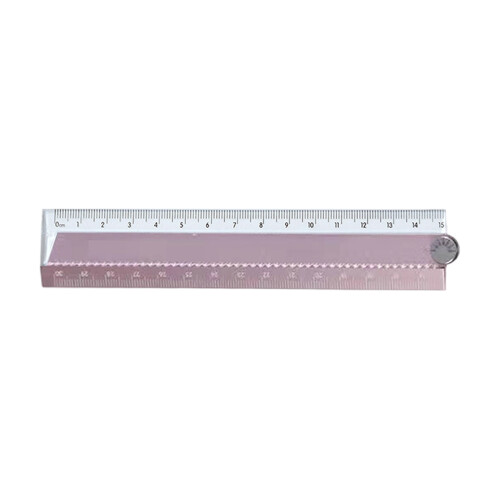 Safety Edges Foldable Ruler Aluminum Alloy Frame Accurate-Pink