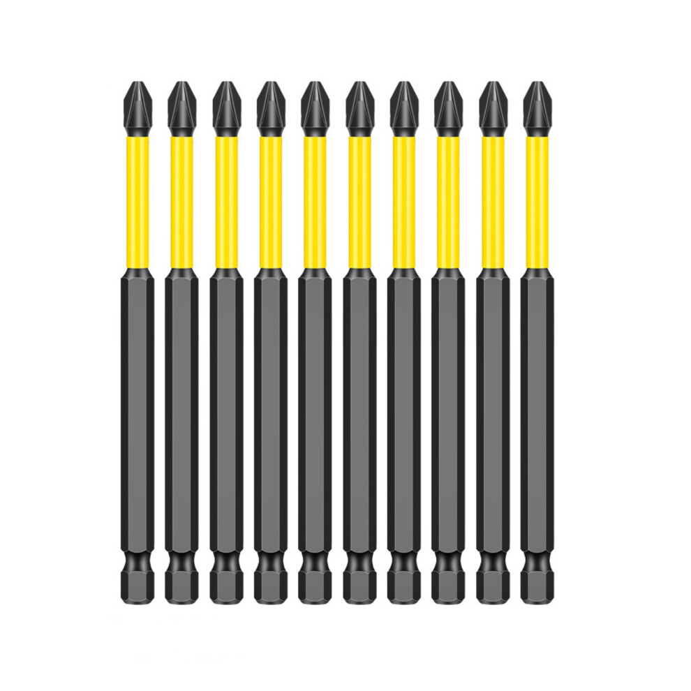 10Pcs Antislip Screwdriver Bit 1/4Inch Hexagonal Shank-100Mm 7696000802398