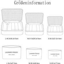 6-in-1-Reise-Organizer-Set, Hartschalen-Schutzkoffer für Wertsachen, Netztaschen für einfachen Zugriff, Oxford-Gewebe mit blauem Blumenmuster