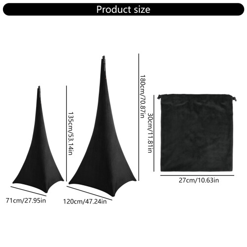 Luidspreker Statief Cover Set Oof 2 stuks Zwart Spandex 2