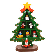 Vitrină creativă de Crăciun, mini ornamente de masă din lemn pentru brad de Crăciun, decorațiuni DIY din lemn natural pentru cadou festiv,