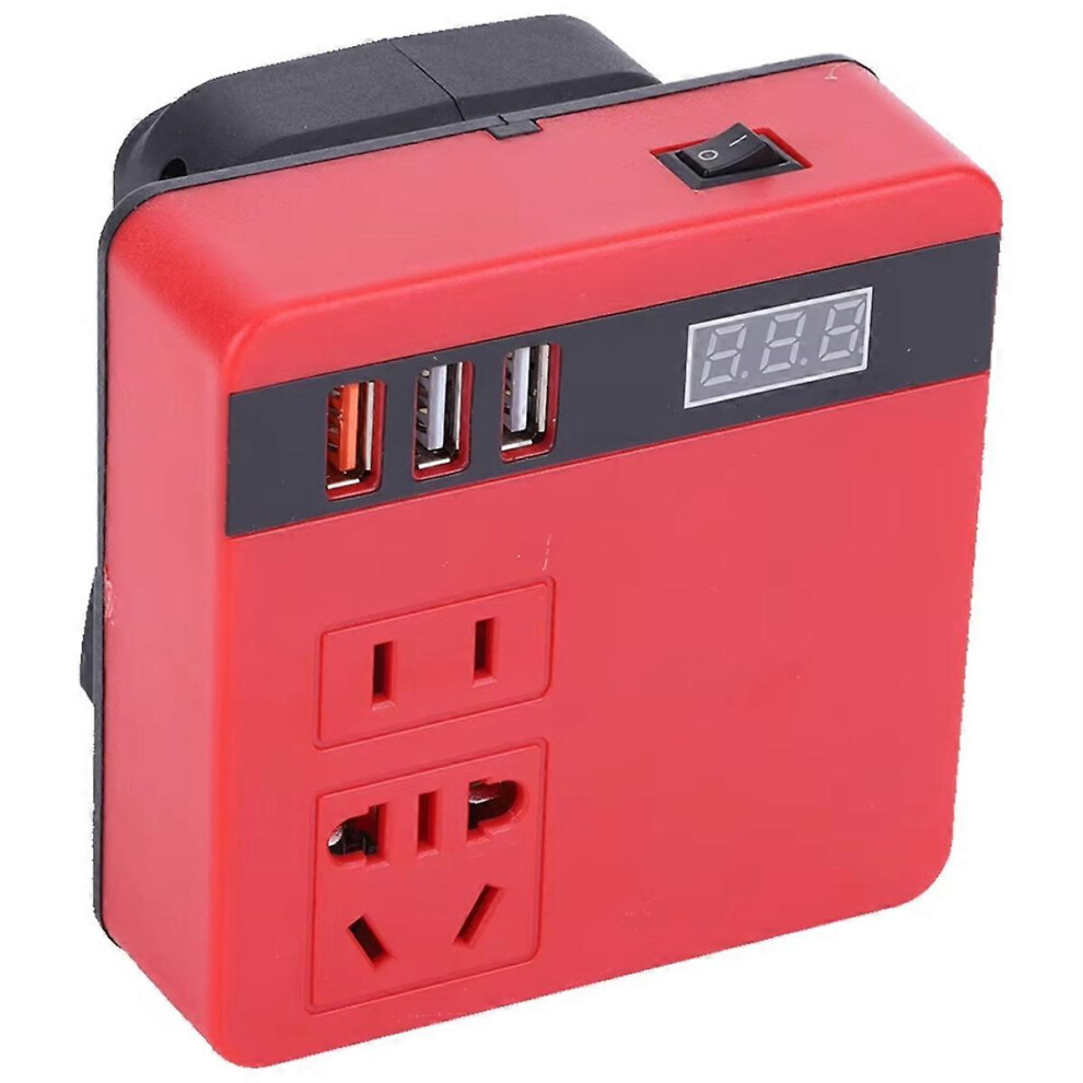 120W Lithium Battery Inverter Dc18v-21V To Ac 220V Electric Tool Battery Inverter Inverter For Milwaukee Inverter (Red) Red 6935161358223