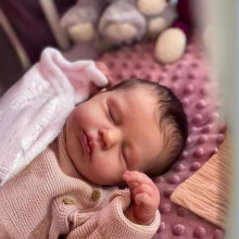 (49cm Full silicone vinyl) 19inch Lifelike Reborn Toddler Bebe Doll Loulou Reborn Baby Soft Body Doll Toy Christmas Surprice Gifts Dolls Toy