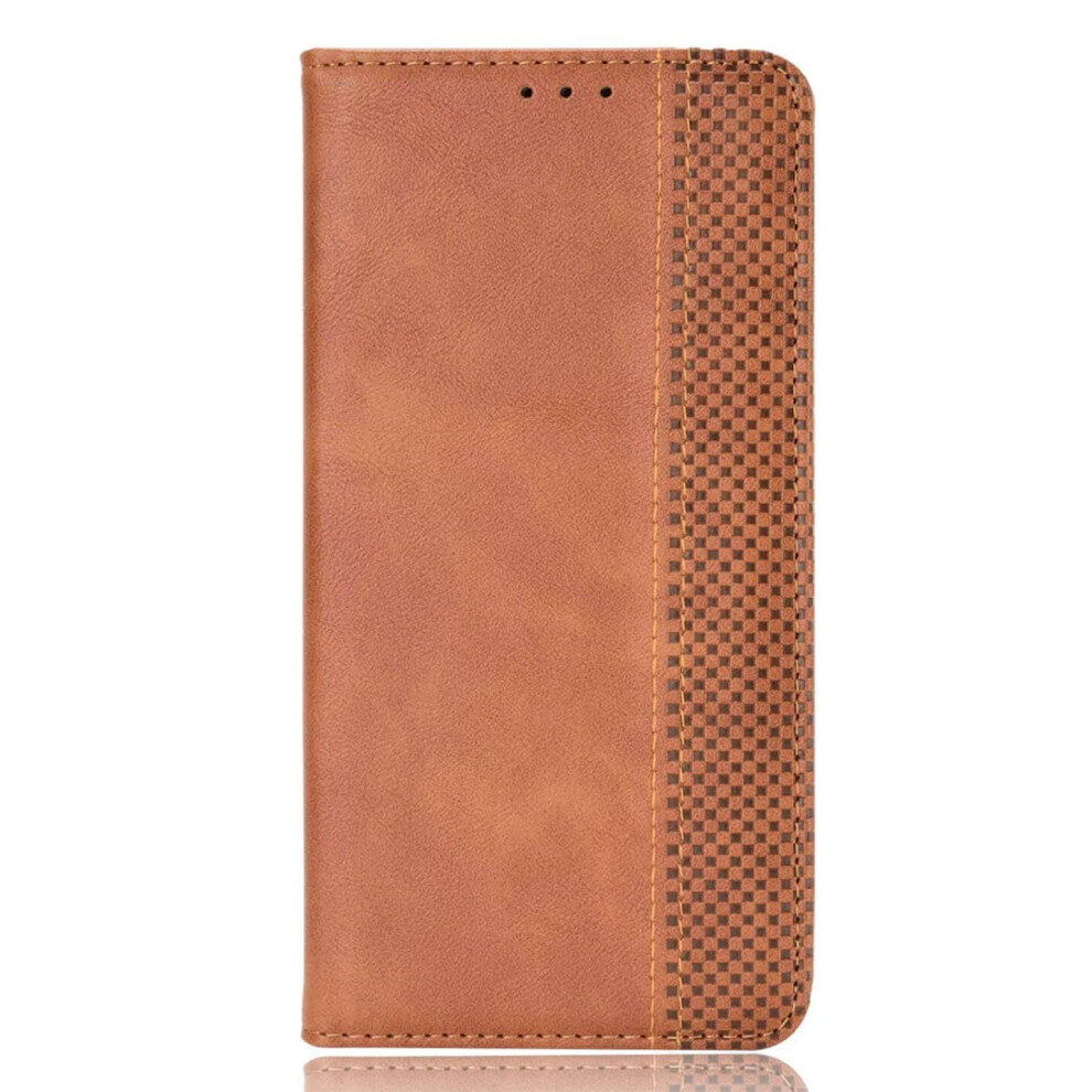 Wallet Case, Pu Leather, Vintage Folio Flip Cover, Card Slots, Rfid Blocking, Magnetic Snap, Stand, Brown 9323874352732