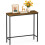 VOUNOT Slim Console Table, Metal Frame Entryway Table, 75x24x75 cm, Brown 1