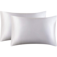 Lot de 2 taies d'oreiller en satin, format standard 51 x 66 cm, douces et soyeuses, résistantes pour un soin optimal des cheveux et de la peau,