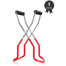 Canning Jar Lifter, Canning Tools Kit Stainless Steel Tongs with Wide Mouth Clip & Non-Slip Grip Handle, Heat Resistant Jar Lifting Tool for Home Food