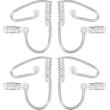 4 Packs Spy Ear Piece Toys Security Headset Earpiece Agent Spy Earpiece Costume Prop Snap On Replacement Acoustic Tube For 2-way Radio O Headsets-C11