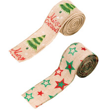 Professional Quality Decoration, Luxury Christmas Atmosphere With Christmas Themed Ribbon, Diy Crafts Or Gift Wrapping With Glitter Stripes Wire Edge,