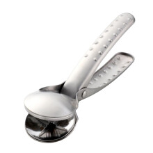 Küchen-Nussknacker, spülmaschinenfester Nussknacker aus Edelstahl mit Kreuzschnitt und mehreren gezahnten Kanten, ergonomischer, rutschfester Griff