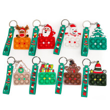 Weihnachtlicher Mini-Pop-Schlüsselanhänger, hochwertige Materialien, Stressabbau-Fidget-Spielzeug für Kinder und Erwachsene, perfektes Design für