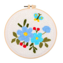 Flower Punching Needle Embroidery Set with Pattern-202