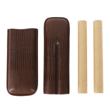 2 Finger Cigar Carrying Case, Cigar Gift Box with PU Leather Finish and Compact Size, Portable Travel Case for Men, Elegant Accessory for Cigar Preser