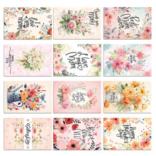 Pack Of 12 Colorful Mother's Day Celebration Postcards Festival