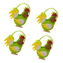 Pack Of 4 Easter Chicken Party Favors Bags For Party-Green