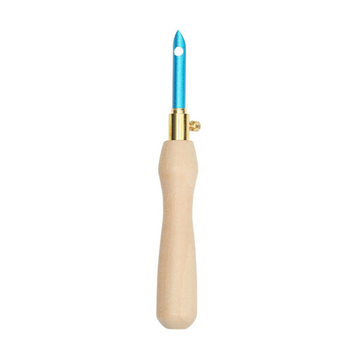 Adjustable Punching Needle Embroidery Pen Wood Handle-Blue