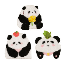 3 Pcs Sewing Patches Panda Embroidered Patches Animal-3 sets