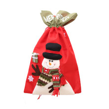 Sacolas de Natal personalizadas com bordado requintado, meias de Natal personalizadas com cordão para facilitar o uso, sacolas de presente de tecido