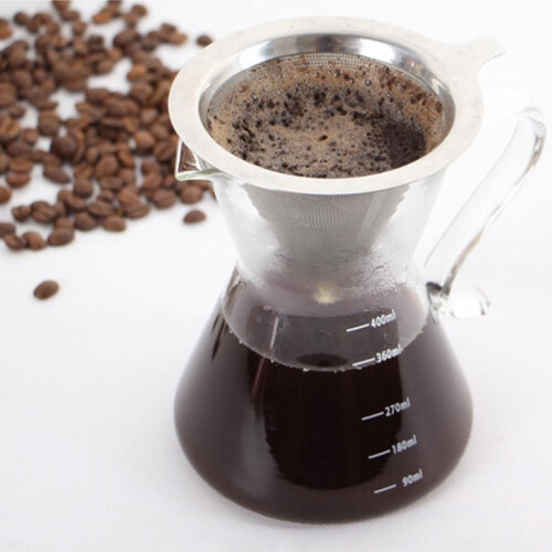 (M) Stainless Steel Coffee Filter， Reusable Metal Cone Filter For Coffee, 2 Sizes 2