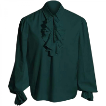 Camicia da pirata da uomo, camicetta a maniche lunghe, rinascimentale, con volant, costume steampunk, camicia medievale, camicia da vampiro, bianca XX