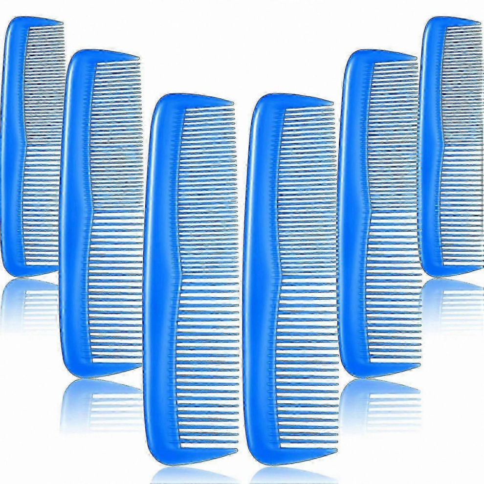 12-Pack Hair Combs for Women & Men, Compact Fine-Tooth Dressing Comb, Lightweight Plastic, Black