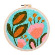 Punching Needlle Set with Flower Pattern Instruction Hoop-200
