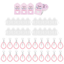 20Pcs Christening Favors Set Feature Crosses Beaded-Pink
