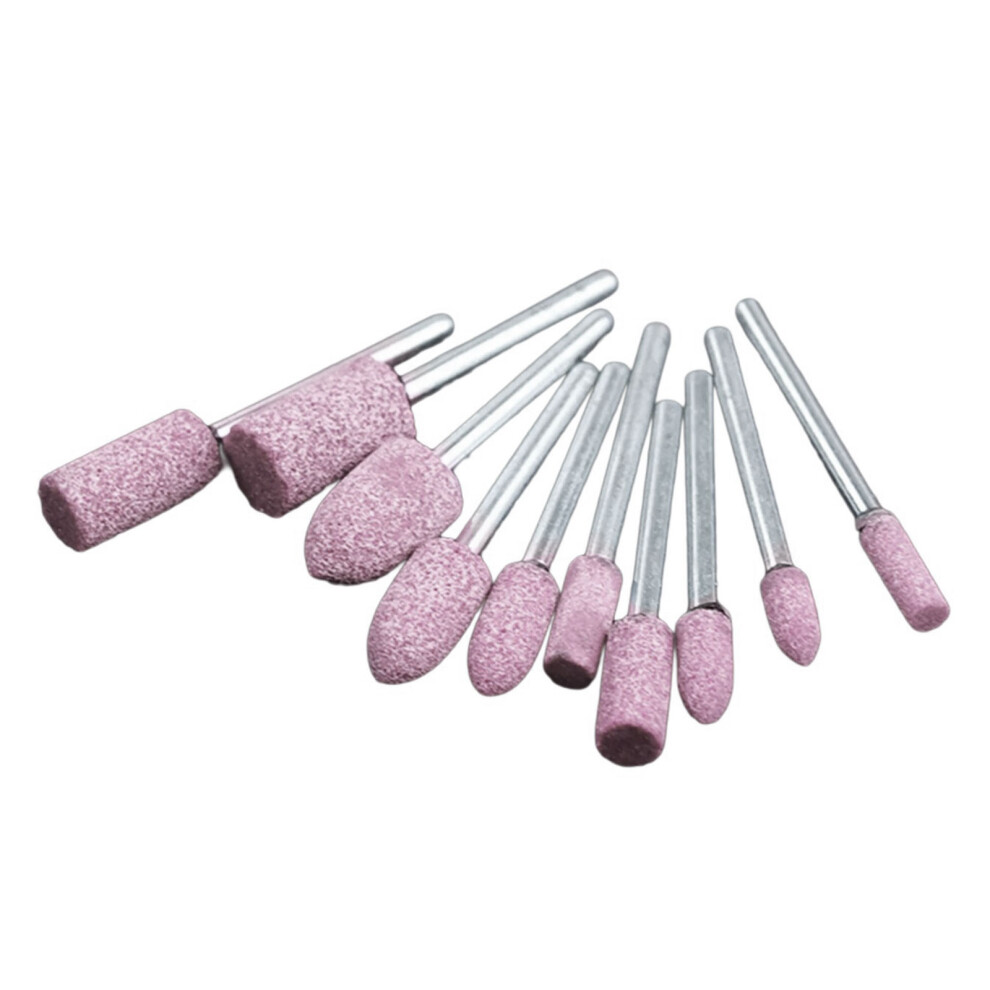 10Pcs Rotary Grinding Head Assortment Fine Grit Sanding-Pink 7696000814995