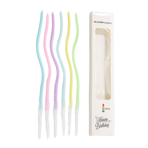 6Pcs Luxurious Curved Cake Candle Display Accessory for-color