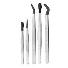 Rustproof Tweezers With Protective Silicone Tip Secure-Set 5