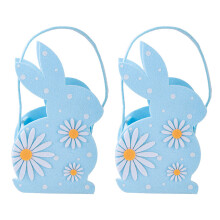 2pcs Sophisticated Easter Rabbit Gift Bags Portable Easter-Blue