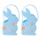 2pcs Sophisticated Easter Rabbit Gift Bags Portable Easter-Blue 1