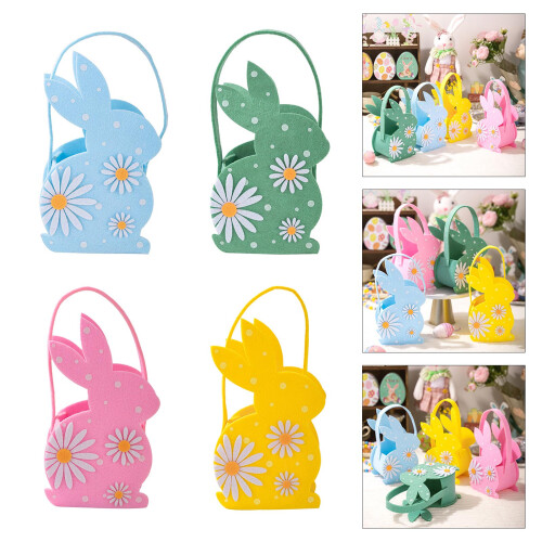 2pcs Sophisticated Easter Rabbit Gift Bags Portable Easter-Blue 2