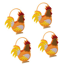 Pack Of 4 Easter Chicken Party Favors Bags For Party-Orange