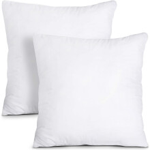 Garnitures de coussin décoratives, lot de 2, 35 x 35 cm, blanches, soutien lombaire souple, entretien facile