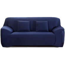 Schutzhülle für Sofas, elastischer Bund, Marineblau, pflegeleicht, geeignet für Sofas mit Armlehnen, moderner Schutz und optimale Passform