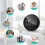 Magnetic Countdown Countup Timer with 360 Rotating Dial, Digital Kitchen Timer with Energy Saving Mode and Large LED Display, Multifunctional Timer 5