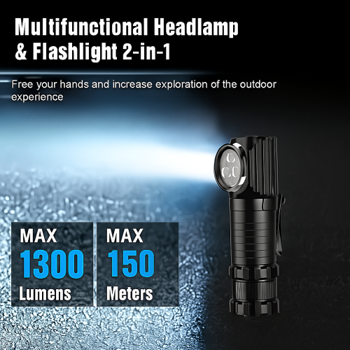 Rechargeable LED Head Torch 1300LM Magnetic USB-C 1