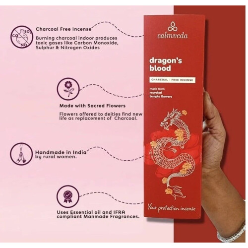 Calmveda Dragons Blood Charcoal-Free Incense Stick 2