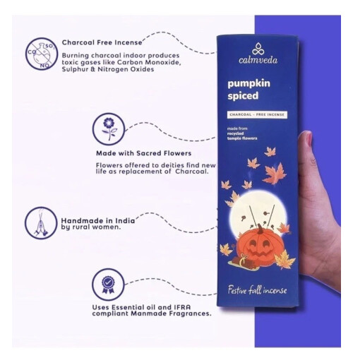 Calmveda Winter PumpkinSpice Charcoal-Free Incense 1