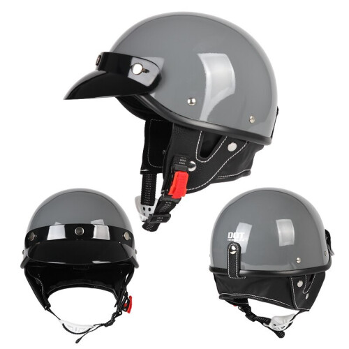 Helmet accessories Summer Retro Half Helmet Harley,S,Cement grey 2